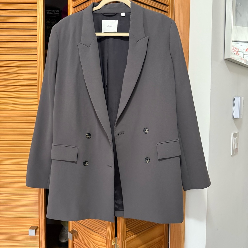 Wilfred Charcoal Double-Breasted Blazer- bundle 3 items and save 30%